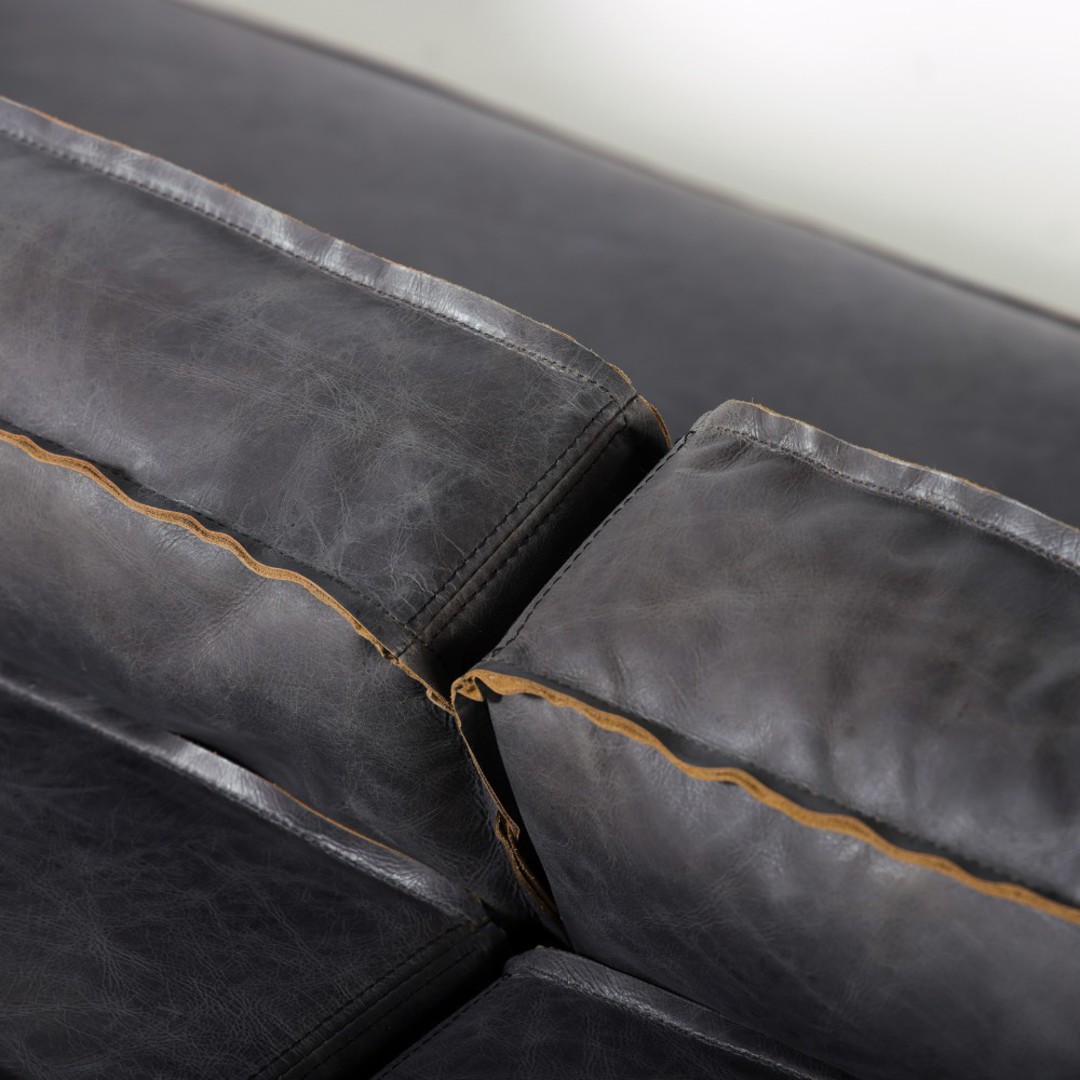 Casoria 3 Seater Leather Sofa - Antique Ebony image 6